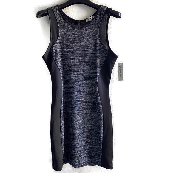 Irreplaceable Fitted Mini Dress Black Grey Heather - Picture 1 of 8